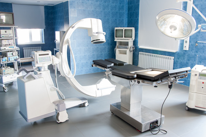 operating room with X-ray medical scan.